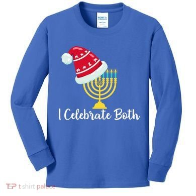 I Celebrate Both Hanukkah Kids Long Sleeve Shirt