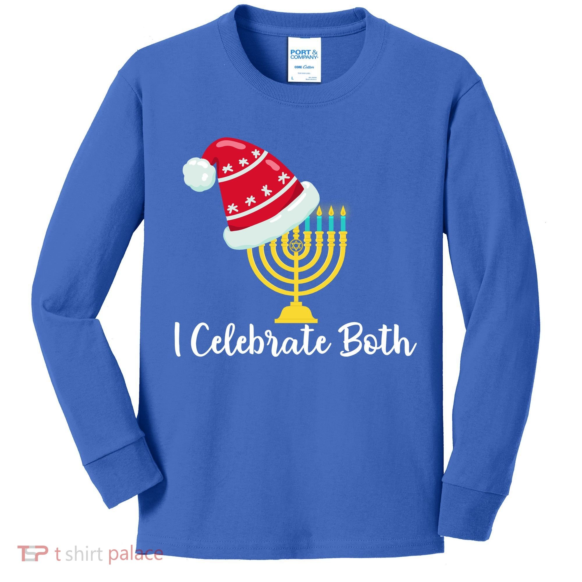 I Celebrate Both Hanukkah Kids Long Sleeve Shirt