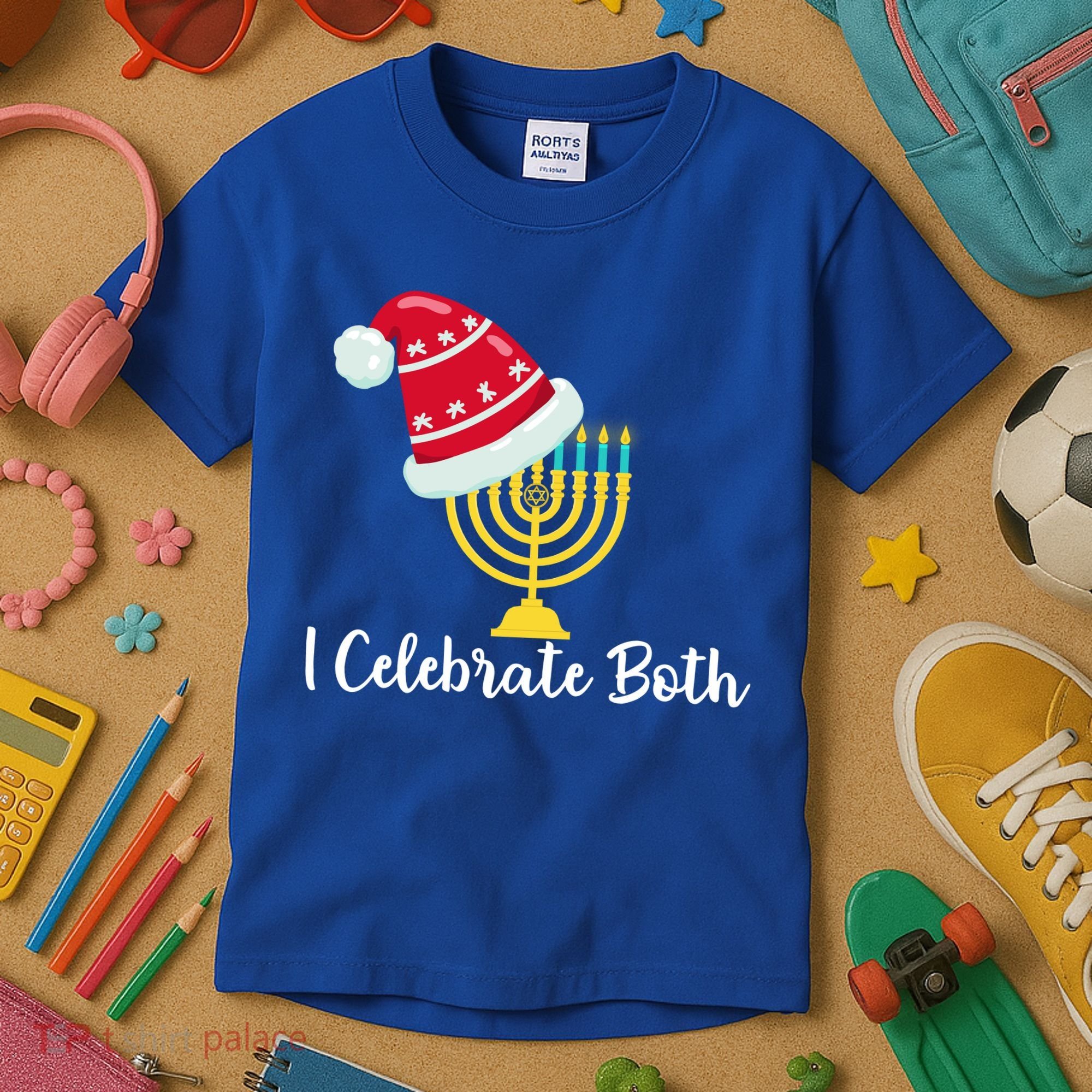 I Celebrate Both Hanukkah Kids T-Shirt