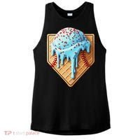 Ice Cream Baseball Drip Home Plate Dripping Ladies PosiCharge Tri-Blend Wicking Tank thumb 0