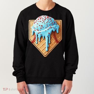 Ice Cream Baseball Drip Home Plate Dripping Women's Sweatshirt
