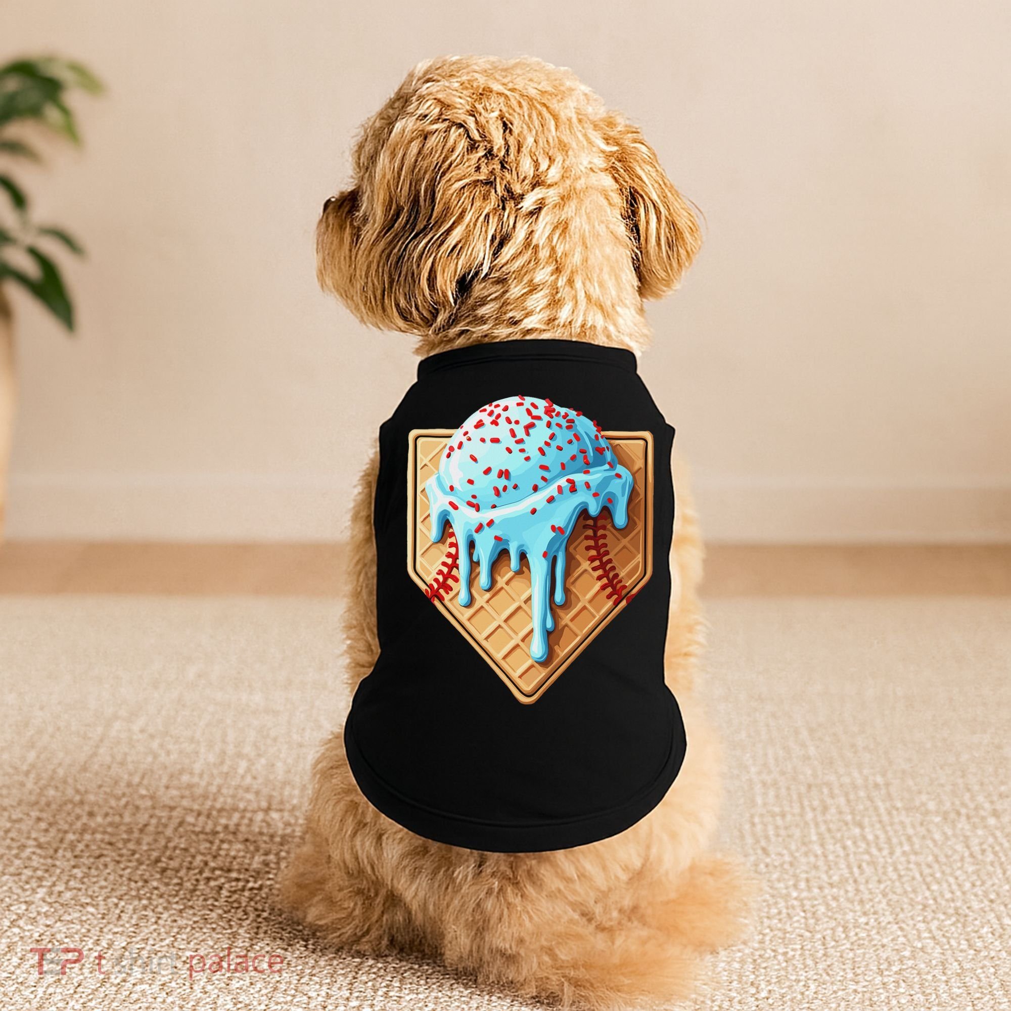 Ice Cream Baseball Drip Home Plate Dripping Doggie Tank