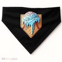 Ice Cream Baseball Drip Home Plate Dripping USA-Made Doggie Bandana thumb 0