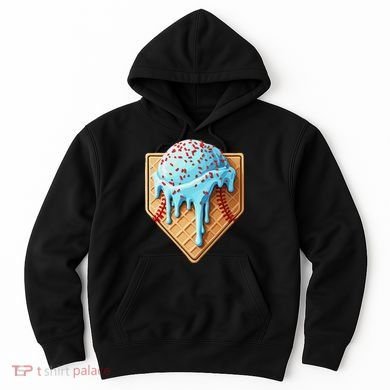 Ice Cream Baseball Drip Home Plate Dripping Hoodie