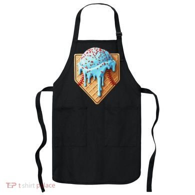Ice Cream Baseball Drip Home Plate Dripping Apron