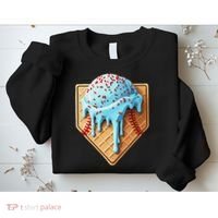 Ice Cream Baseball Drip Home Plate Dripping Sweatshirt thumb 2