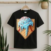 Ice Cream Baseball Drip Home Plate Dripping T-Shirt thumb 2