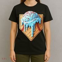 Ice Cream Baseball Drip Home Plate Dripping T-Shirt thumb 4