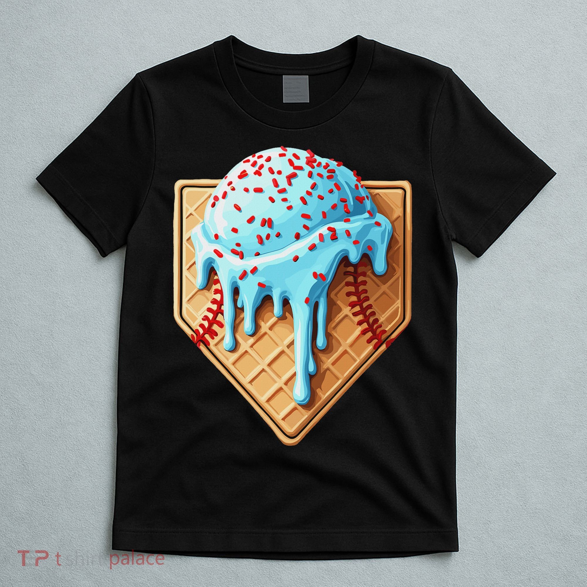Ice Cream Baseball Drip Home Plate Dripping T-Shirt
