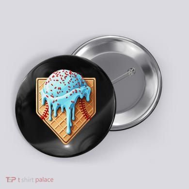 Ice Cream Baseball Drip Home Plate Dripping Button