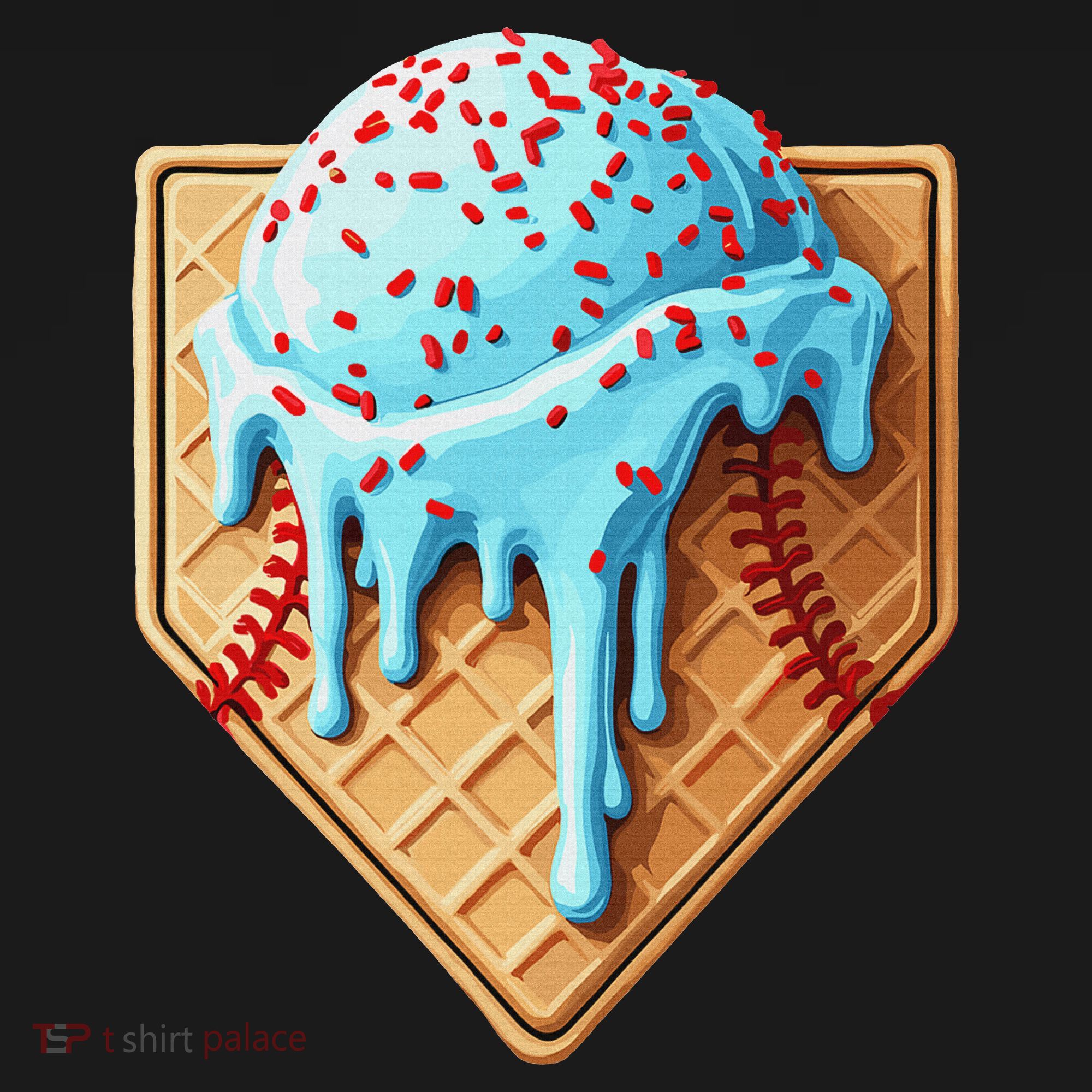 Ice Cream Baseball Drip Home Plate Dripping Bucket Hat