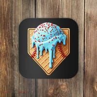 Ice Cream Baseball Drip Home Plate Dripping Coaster thumb 0
