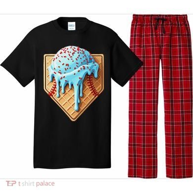 Ice Cream Baseball Drip Home Plate Dripping Pajama Set