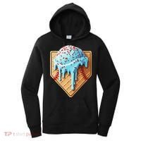 Ice Cream Baseball Drip Home Plate Dripping Women's Hoodie thumb 0