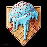 Ice Cream Baseball Drip Home Plate Dripping Women's Hoodie thumb 2