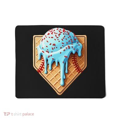 Ice Cream Baseball Drip Home Plate Dripping Mousepad