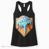 Ice Cream Baseball Drip Home Plate Dripping Women's Tank Top thumb 0
