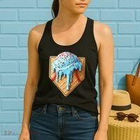 Ice Cream Baseball Drip Home Plate Dripping Women's Tank Top thumb 2