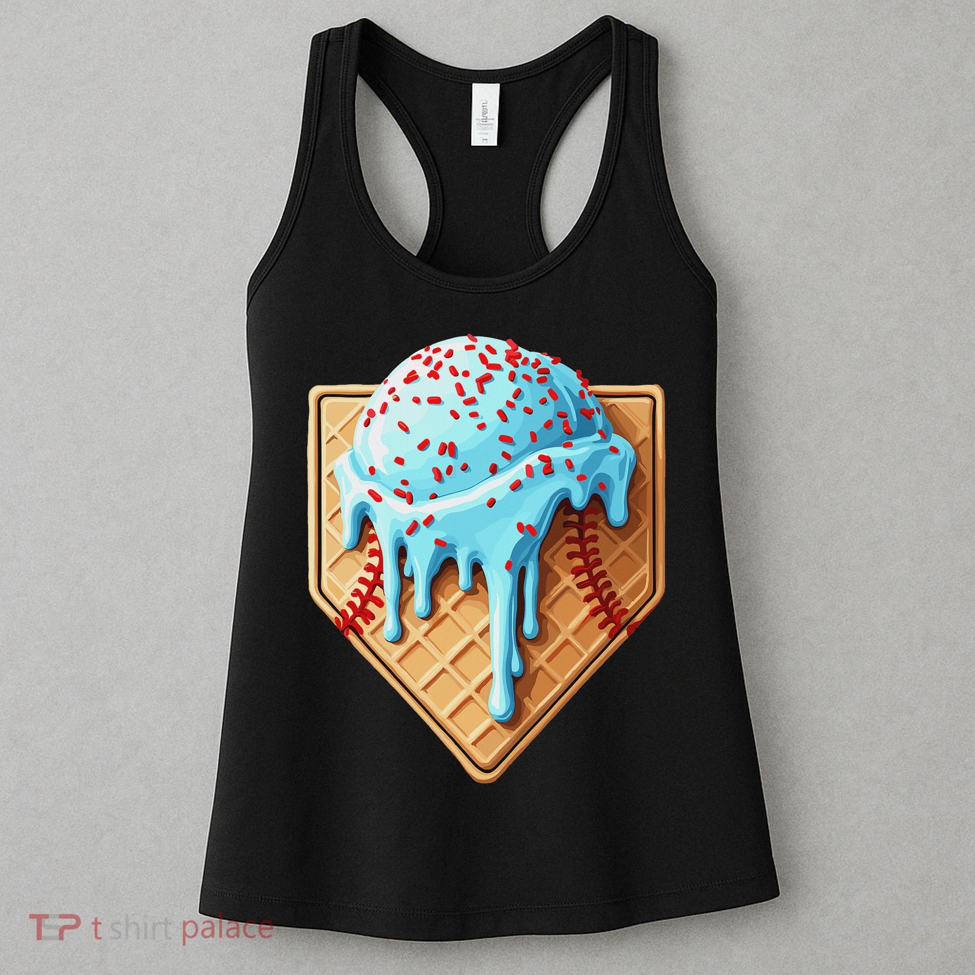 Ice Cream Baseball Drip Home Plate Dripping Women's Tank Top