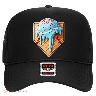 Ice Cream Baseball Drip Home Plate Dripping Hat