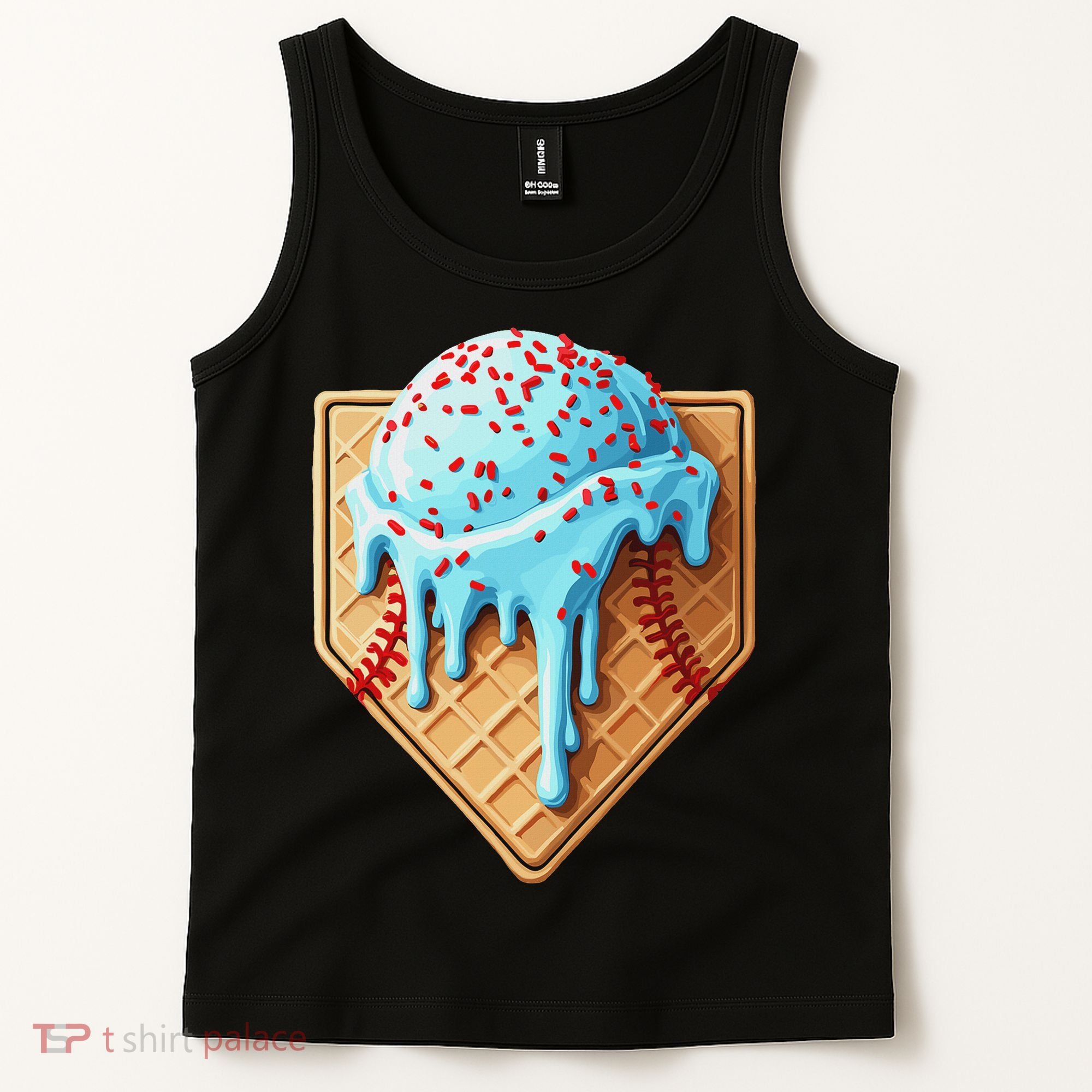 Ice Cream Baseball Drip Home Plate Dripping Tank Top