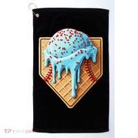 Ice Cream Baseball Drip Home Plate Dripping Golf Towel thumb 0