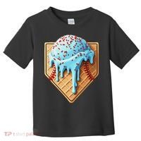 Ice Cream Baseball Drip Home Plate Dripping Toddler T-Shirt thumb 0