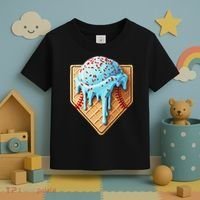 Ice Cream Baseball Drip Home Plate Dripping Toddler T-Shirt thumb 3
