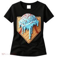 Ice Cream Baseball Drip Home Plate Dripping Women's T-Shirt thumb 0