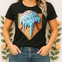 Ice Cream Baseball Drip Home Plate Dripping Women's T-Shirt thumb 2
