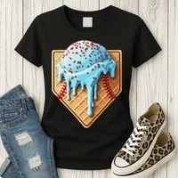 Ice Cream Baseball Drip Home Plate Dripping Women's T-Shirt thumb 3