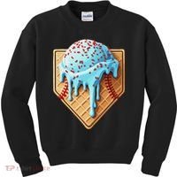 Ice Cream Baseball Drip Home Plate Dripping Kids Sweatshirt thumb 0