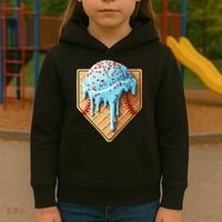 Ice Cream Baseball Drip Home Plate Dripping Kids Hoodie thumb 3