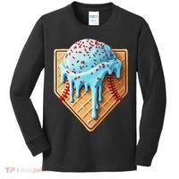 Ice Cream Baseball Drip Home Plate Dripping Kids Long Sleeve Shirt thumb 0
