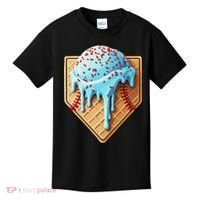Ice Cream Baseball Drip Home Plate Dripping Kids T-Shirt thumb 0