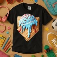 Ice Cream Baseball Drip Home Plate Dripping Kids T-Shirt thumb 3