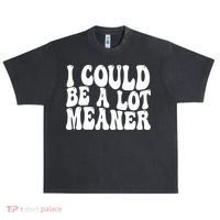 I Could Be Meaner Funny Meme Trends  Urban Oversized Heavyweight T-Shirt thumb 0
