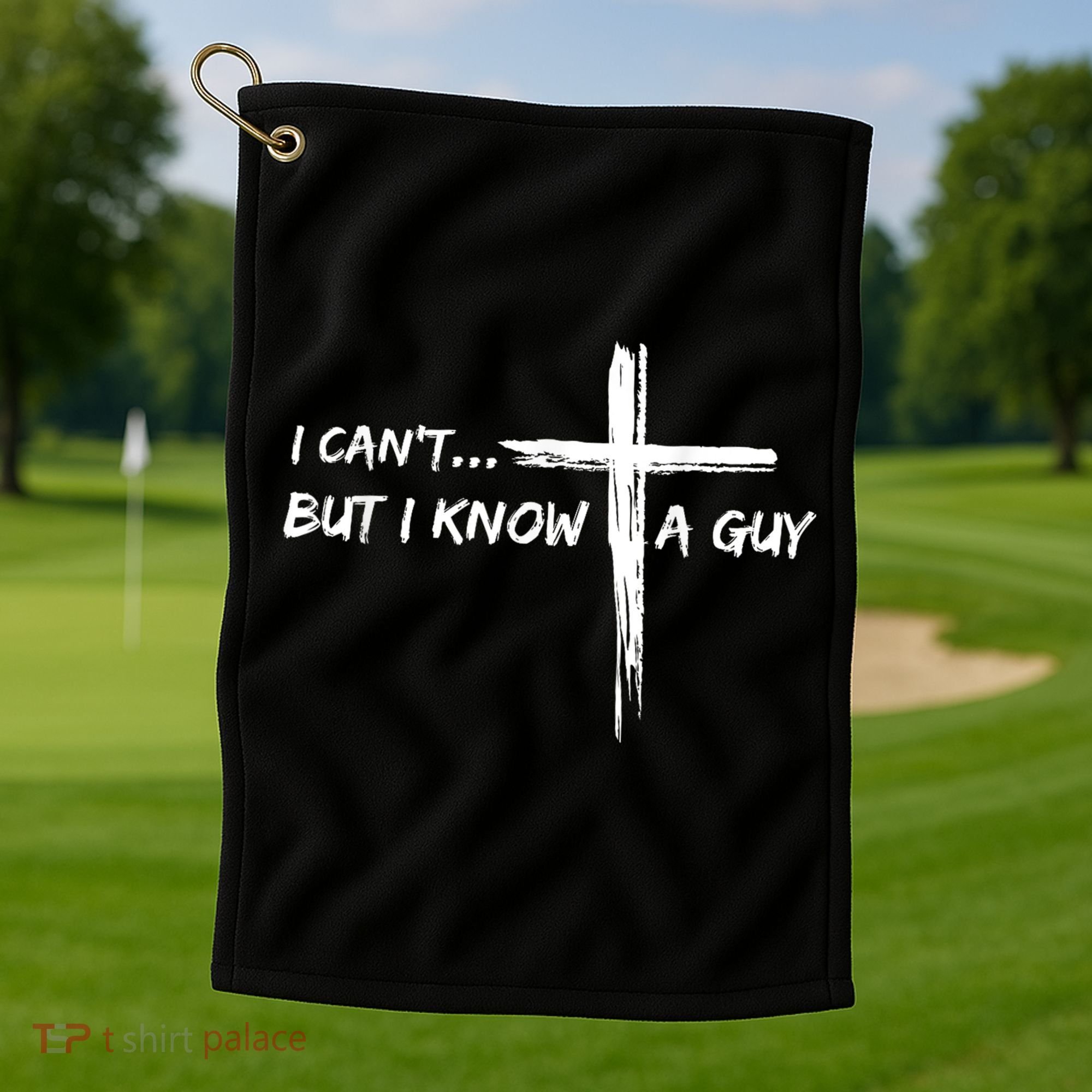 I CanT But I Know A Guy Cross Religious Jesus Christian Golf Towel