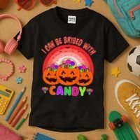 I Can Be Bribed With Candy Kids T-Shirt thumb 3