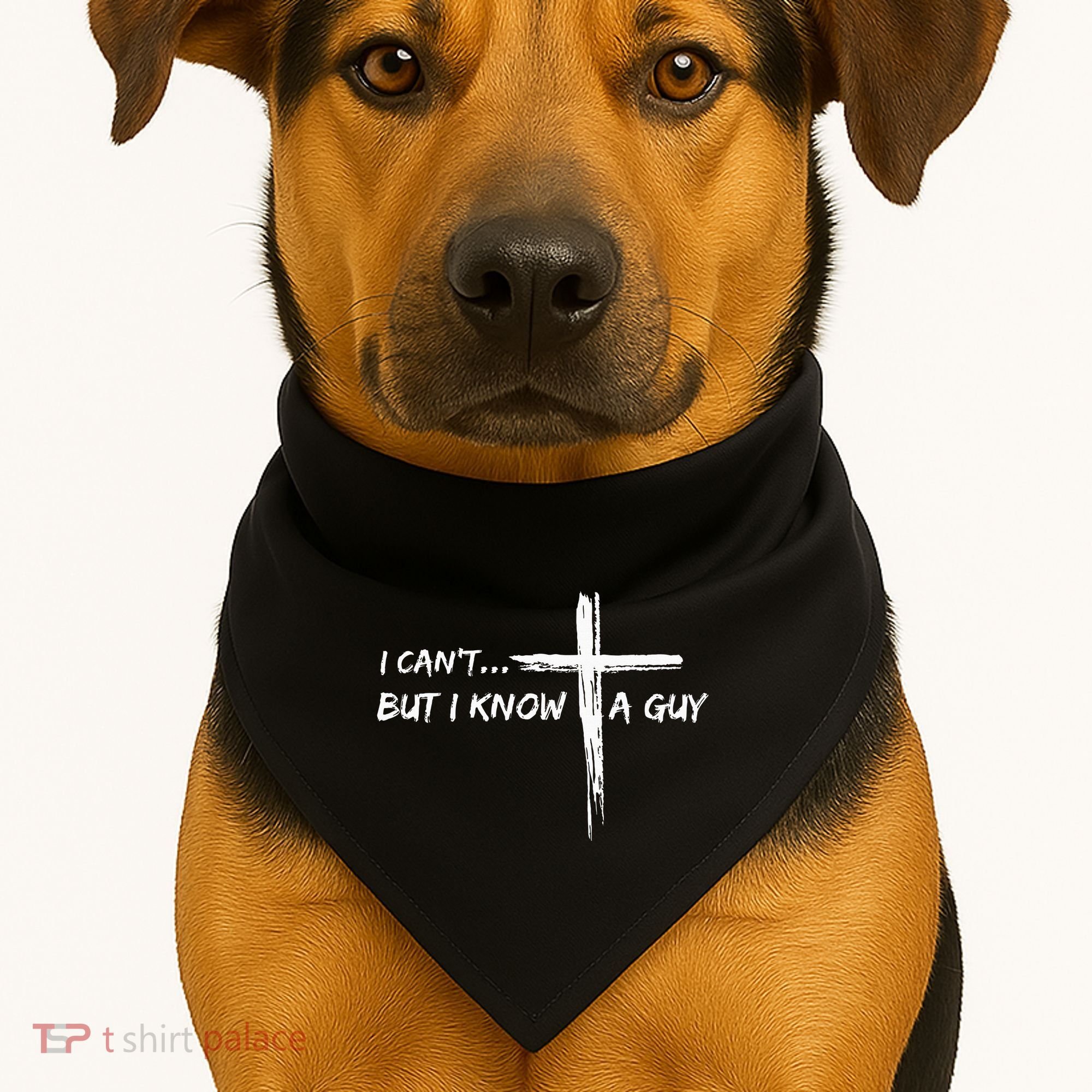I CanT But I Know A Guy Cross Religious Jesus Christian USA-Made Doggie Bandana