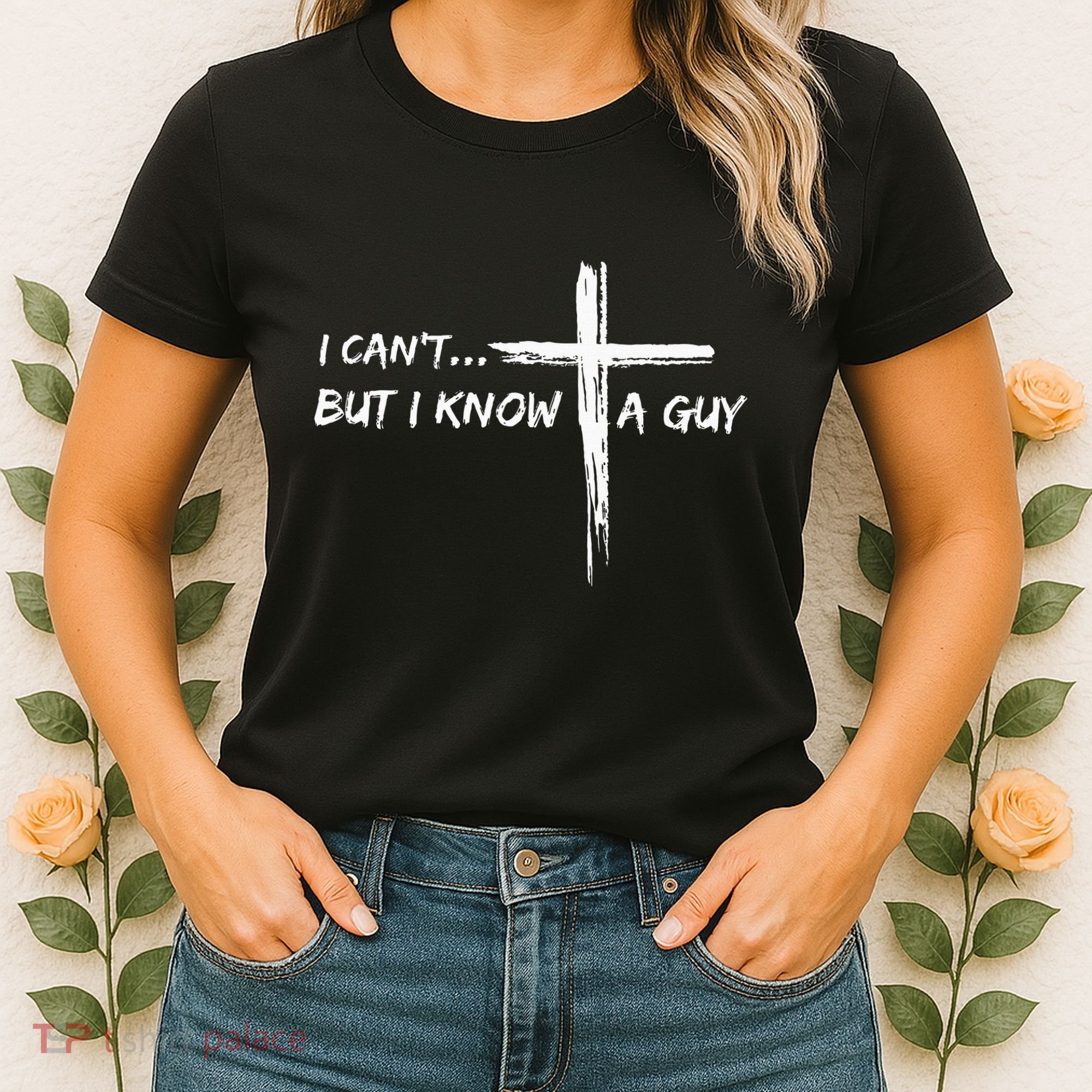 I CanT But I Know A Guy Cross Religious Jesus Christian Women's T-Shirt