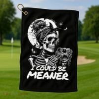 I Could Be Meaner Gift Golf Towel thumb 1