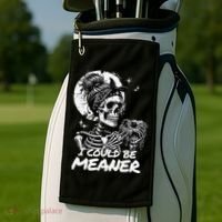 I Could Be Meaner Gift Golf Towel thumb 2