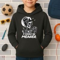 I Could Be Meaner Gift Kids Hoodie thumb 2
