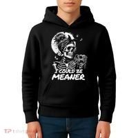 I Could Be Meaner Gift Kids Hoodie thumb 4