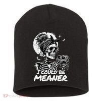 I Could Be Meaner Gift Short Acrylic Beanie thumb 0