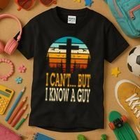 I Cant But I Know A Guy Jesus Cross Religious Christian Kids T-Shirt thumb 3