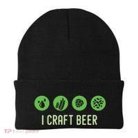 I Craft Beer Water Barley Malt Hops Yeast Brewer Ipa Gift Beanie thumb 0