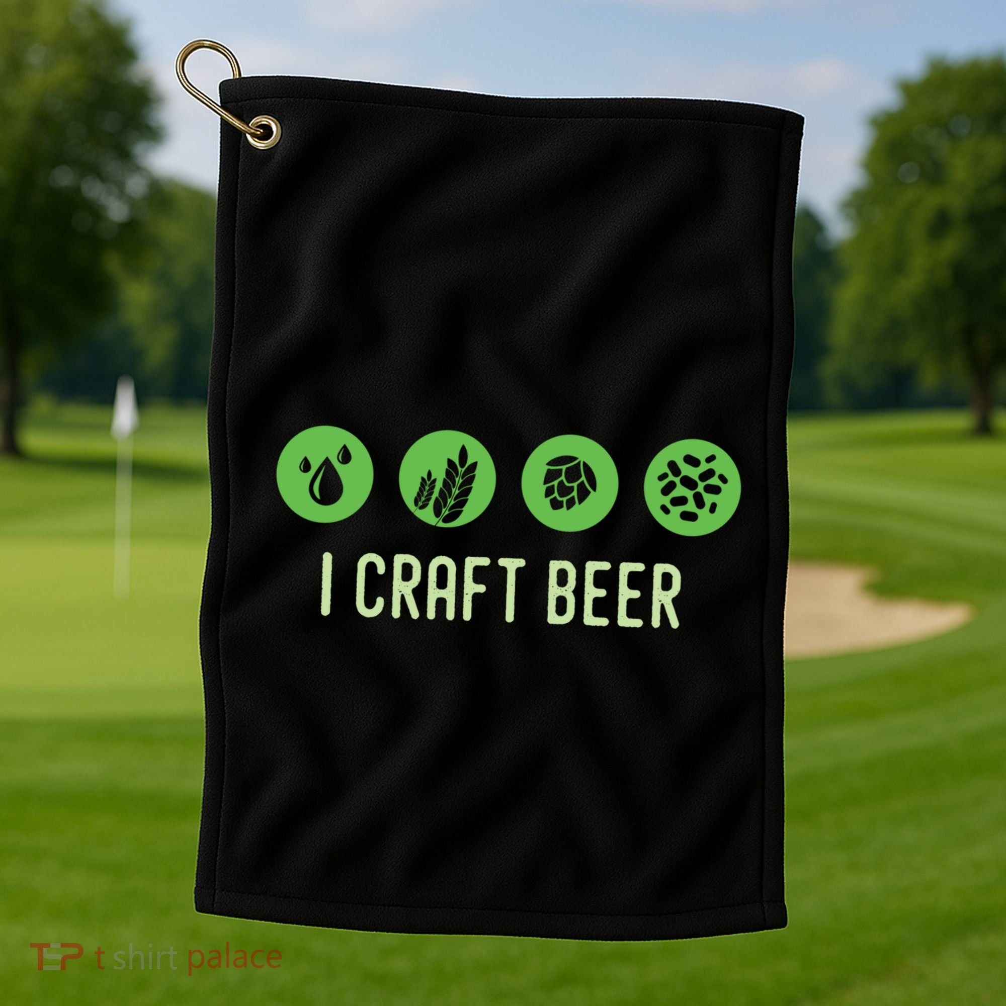 I Craft Beer Water Barley Malt Hops Yeast Brewer Ipa Gift Golf Towel