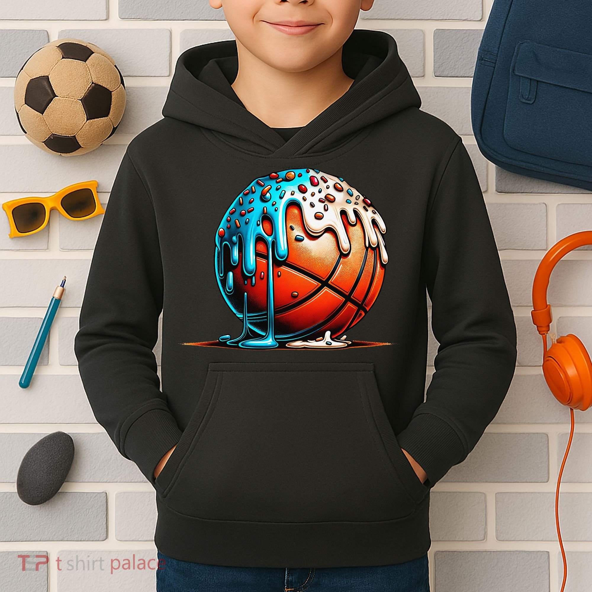 Ice Cream Basketball Drip Basketball Stuff Kids Hoodie